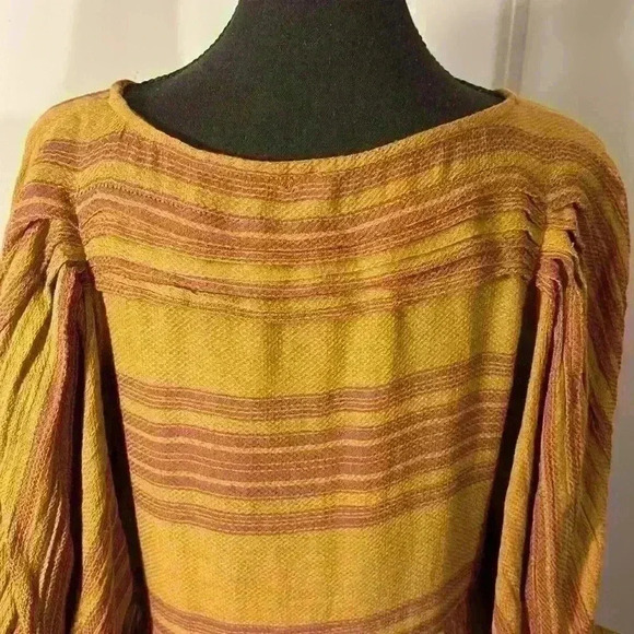 FREE PEOPLE XS Women Brown Gauze Stripe Dress Mini Full
Balloon Sleeve-EUC - Picture 8 of 13